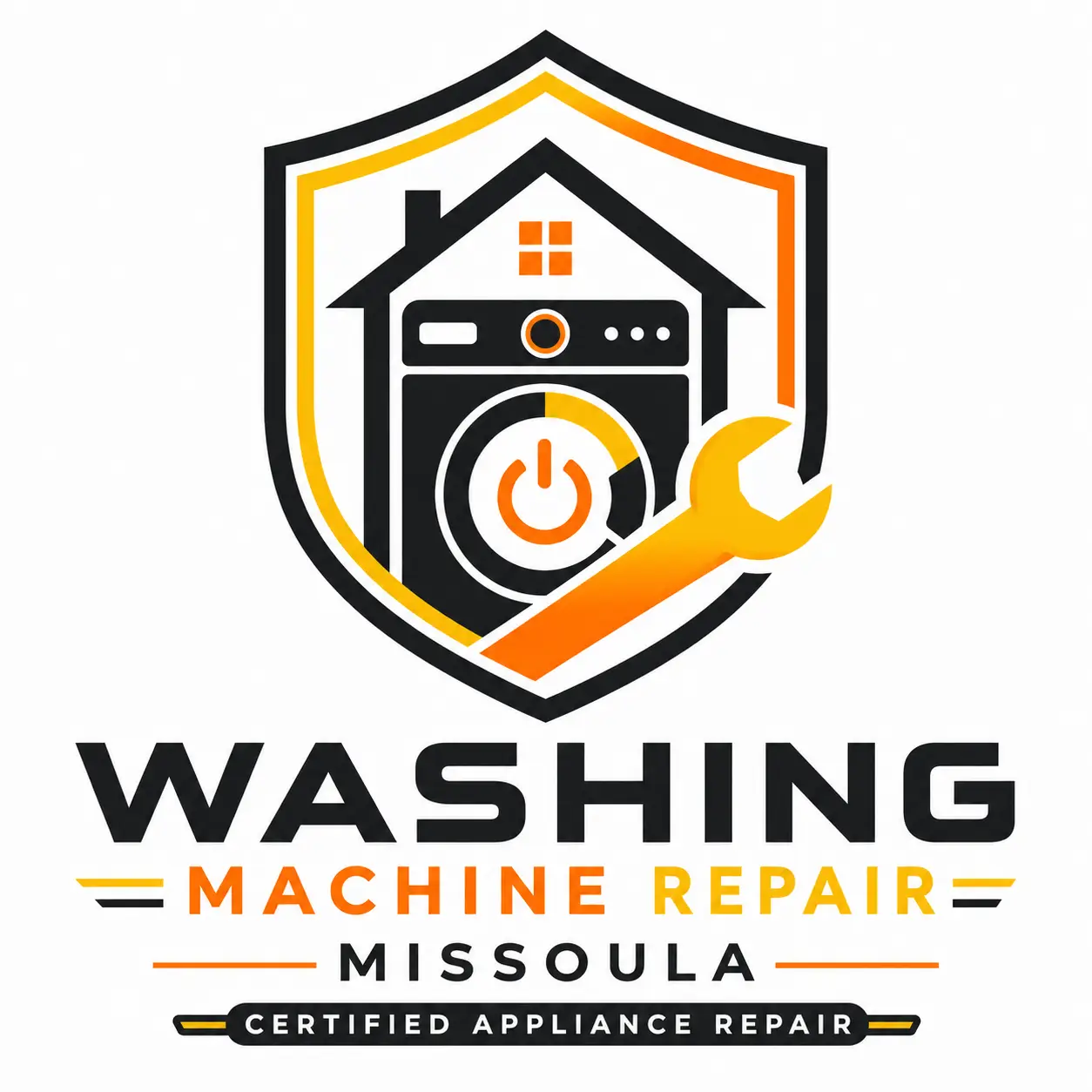 Professional technician repairing a front-load washing machine during a washing machine repair service in Missoula